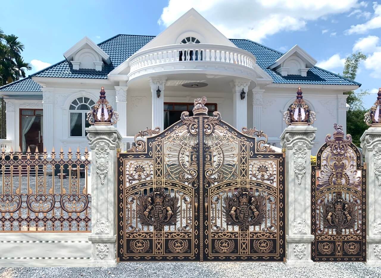 Trụ cổng mang phong cách biệt thự  châu âu