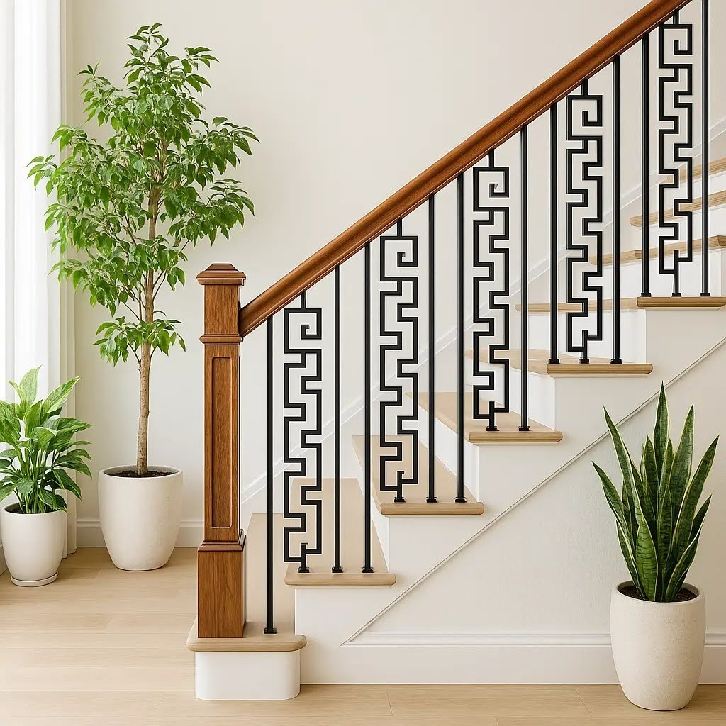 Ứng dụng lan can sắt cầu thang