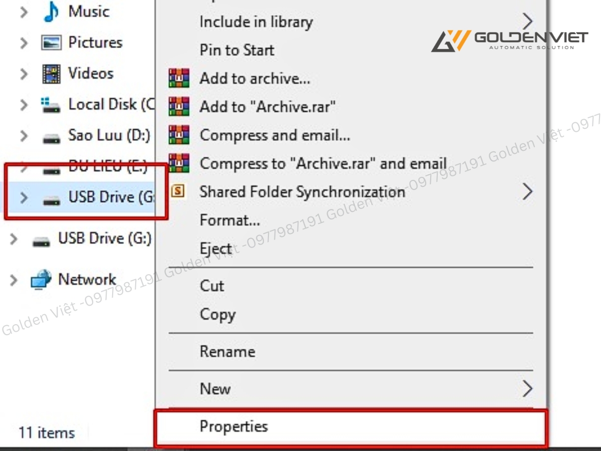 Xem định dạng USB