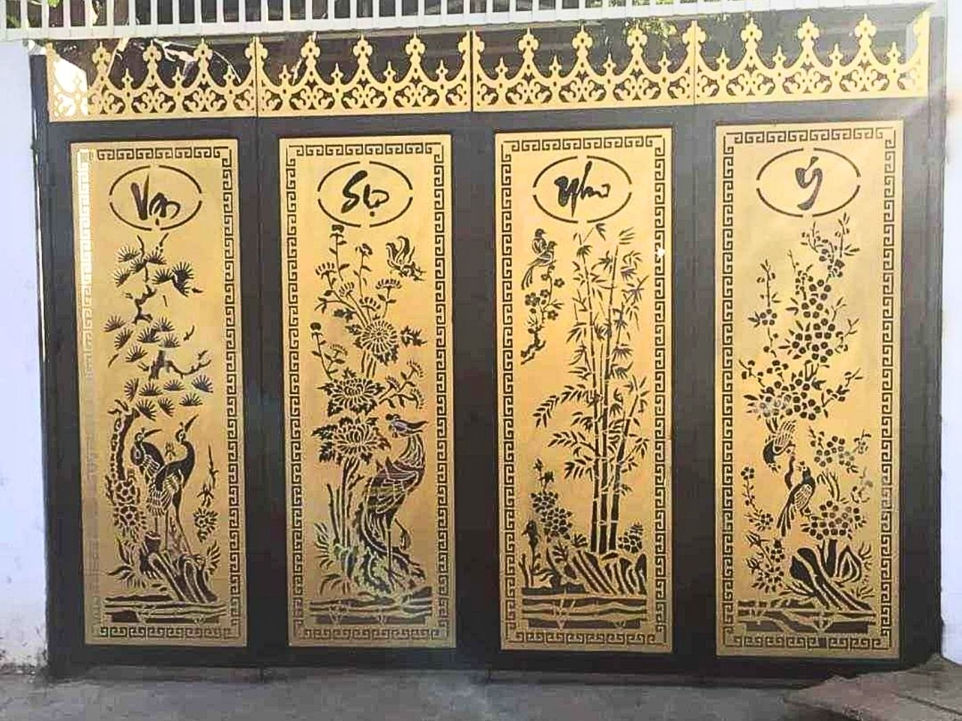 Mẫu cổng Tùng Cúc Trúc Mai và ý nghĩa